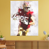 Amerikaans Football mooie abstracte retro-poster Canvas Afdruk (Insitu (Woonkamer))