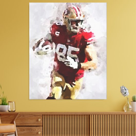 Amerikaans Football mooie abstracte retro-poster Canvas Afdruk (Insitu (Woonkamer))