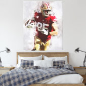 Amerikaans Football mooie abstracte retro-poster Canvas Afdruk (Insitu (Slaapkamer))