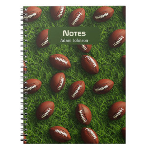 Amerikaans Football Naadloos Sportpatroon Notitieboek