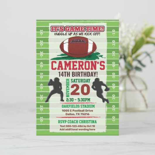 Amerikaans Football NFL Kinder of Volwassen Verjaa Kaart (Staand voorkant)