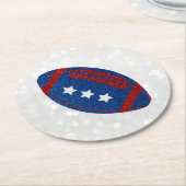 Amerikaans Football op 4 juli Ronde Kartonnen Onderzetter (Gebogen)