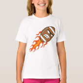 Amerikaans Football op vuur meisjes T-shirt (Voorkant)