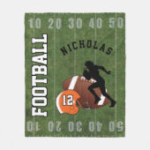 Amerikaans Football 🏈 - Oranje Helmet Fleece Deken (Voorkant)