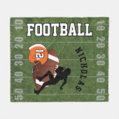 Amerikaans Football 🏈 - Oranje Helmet Fleece Deken (Voorkant (Horizontaal))