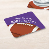 Amerikaans Football Paarse Kartonnen Onderzetters (Schuin)