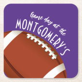 Amerikaans Football Paarse Kartonnen Onderzetters (Voorkant)