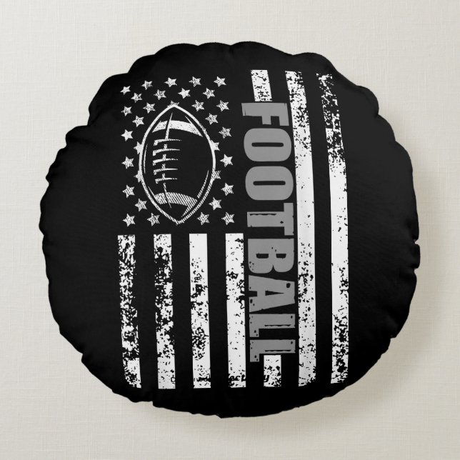Amerikaans football Patriottisch football Rond Kussen (Voorkant)