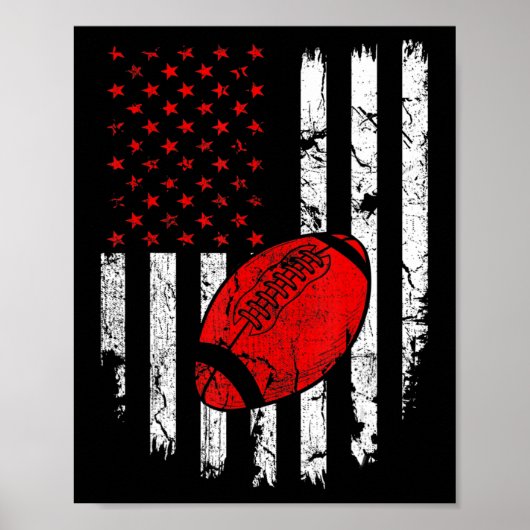 Amerikaans Football Patriottisch Sport Lover C Poster (Voorkant)