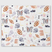Amerikaans Football Patroon Cadeaupapier (Vlak)