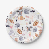 Amerikaans Football Patroon Papieren Bordje (Voorkant)