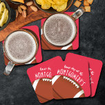 Amerikaans Football Rood Kartonnen Onderzetters<br><div class="desc">papieren onderzetters hebben een Amerikaans football op rood en de woorden "It's Game Day!" samen met je achternaam. MEER kleuren en overeenkomende items in onze winkel.</div>
