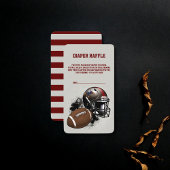Amerikaans Football Rood & Zwart Baby shower Informatiekaartje