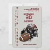 Amerikaans Football Rood & Zwart Baby shower Kaart (Voorkant)