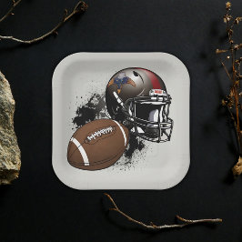 Amerikaans Football Rood & Zwart Baby shower Papieren Bordje