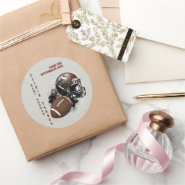 Amerikaans Football Rood & Zwart Baby shower Ronde Sticker