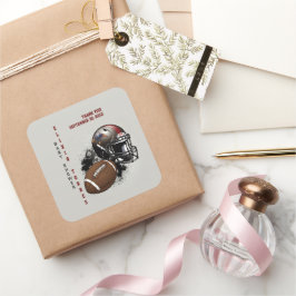 Amerikaans Football Rood & Zwart Baby shower Vierkante Sticker