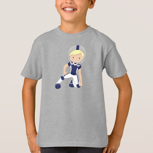 Amerikaans Football, Rugby, Cute Boy, Blond haar T-shirt (Voorkant)