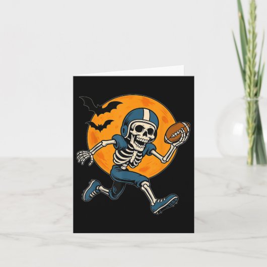 Amerikaans Football Skelet Halloween Sport Fantasy Kaart (Voorkant)