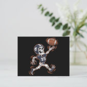 Amerikaans Football Skeleton Halloween Football Briefkaart (Staand voorkant)