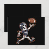 Amerikaans Football Skeleton Halloween Football Briefkaart (Voorkant / Achterkant)