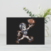 Amerikaans Football Skeleton Halloween Football Kaart (Staand voorkant)