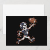 Amerikaans Football Skeleton Halloween Football Kaart (Voorkant / Achterkant)