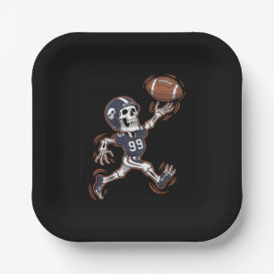 Amerikaans Football Skeleton Halloween Football Papieren Bordje