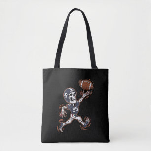 Amerikaans Football Skeleton Halloween Football Tote Bag