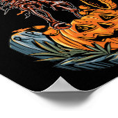 Amerikaans Football Skeleton Halloween Pumpkin & B Poster (Hoek)