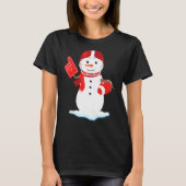 Amerikaans Football Snowman Cute Rugby T-shirt (Voorkant)