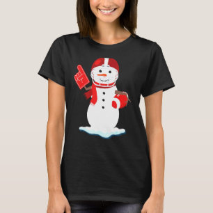 Amerikaans Football Snowman Cute Rugby T-shirt