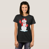 Amerikaans Football Snowman Cute Rugby T-shirt (Voorkant volledig)