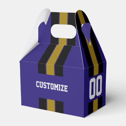 Amerikaans Football Team Colors Paars Bedankdoosjes (Voorkant Zijde)