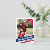 Amerikaans Football Team Trading Kaart Rood Wit Bl Contactkaartje (Staand voorkant)