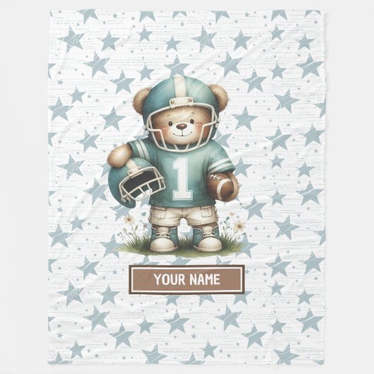 Amerikaans Football Teddy Blanket voor kleine jong Fleece Deken (Voorkant)