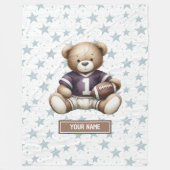 Amerikaans Football Teddy Blanket voor Young Boys Fleece Deken (Voorkant)
