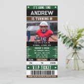 Amerikaans Football Ticket met aangepaste Foto Kaart (Staand voorkant)