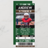 Amerikaans Football Ticket met aangepaste Foto Kaart (Voorkant / Achterkant)