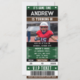 Amerikaans Football Ticket met aangepaste Foto Kaart