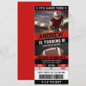 Amerikaans Football Ticket Verjaardagsfeestje Kind Kaart (Voorkant / Achterkant)