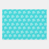 Amerikaans Football Turquoise en Black Patterns Inpakpapier Vel (Voorkant 3)