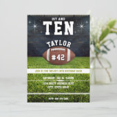 Amerikaans Football veld 10e verjaardagsfeestje Kaart (Staand voorkant)