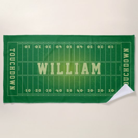 Amerikaans Football veld gepersonaliseerde Kinder Strandlaken (Voorkant)