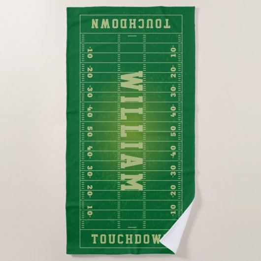 Amerikaans Football veld gepersonaliseerde Kinder Strandlaken (Voorkant)