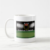 Amerikaans football veld met doel en bal koffiemok (Links)