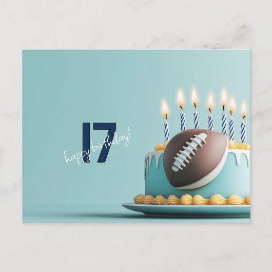 Amerikaans Football verjaardagstaart Briefkaart (Voorkant)