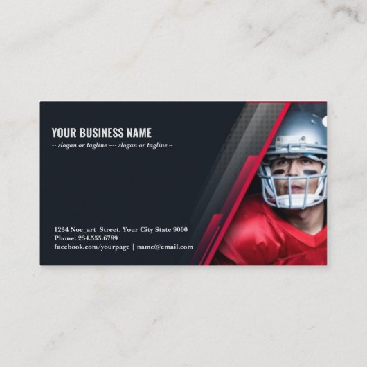 amerikaans football visitekaartje (Achterkant)