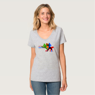 Amerikaans football Vrouwennek V-Neck T-shirt