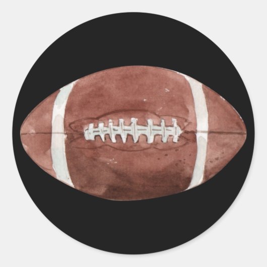  Amerikaans Football Waterverf Kunst Ronde Sticker (Voorkant)